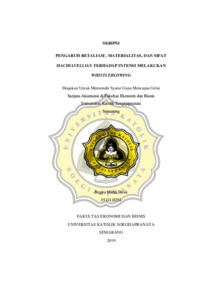 PENGARUH RETALIASI , MATERIALITAS, DAN SIFAT MACHIAVELLIAN TERHADAP ...
